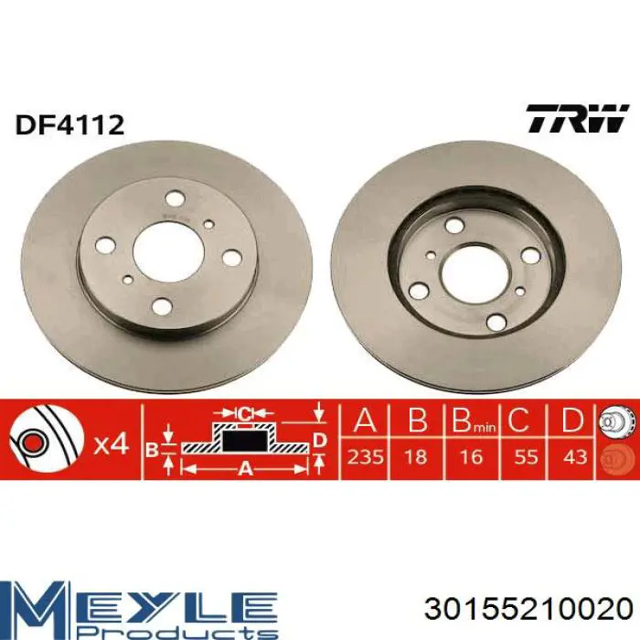 Disco de freno DI278C Japan Parts