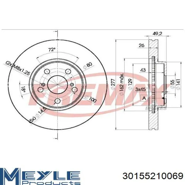 Comprar 43512YZZAG Toyota Freno de disco delantero
