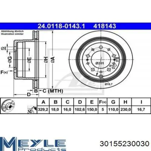 DP223C Japan Parts Freno de disco trasero
