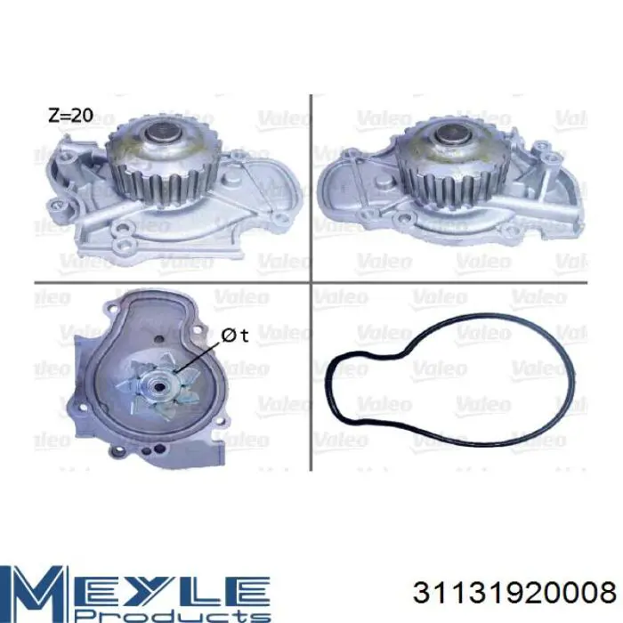 Bomba de agua 31131920008 Meyle