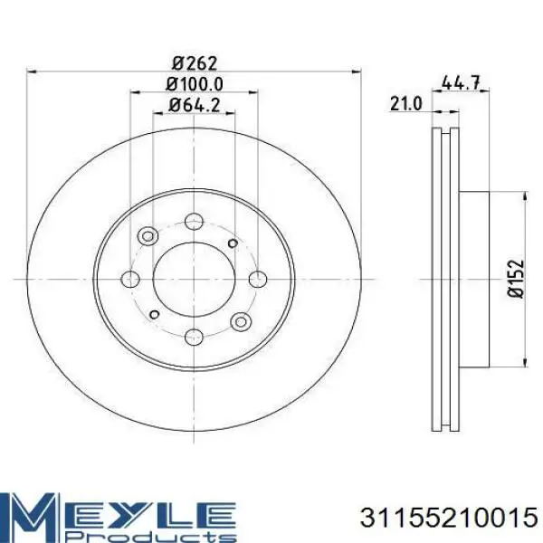 Disco de freno CD7510V Bremsi