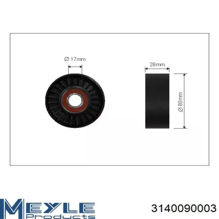 3140090003 Meyle polea inversión / guía, correa poli v