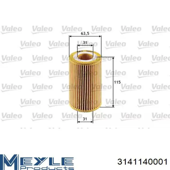 3141140001 Meyle Filtro aceite