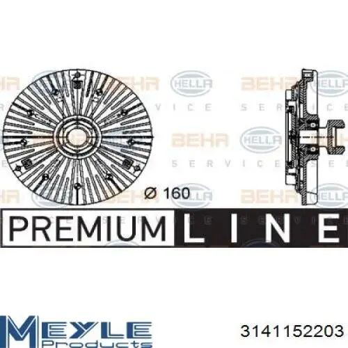 3141152203 Meyle Embrague viscoso