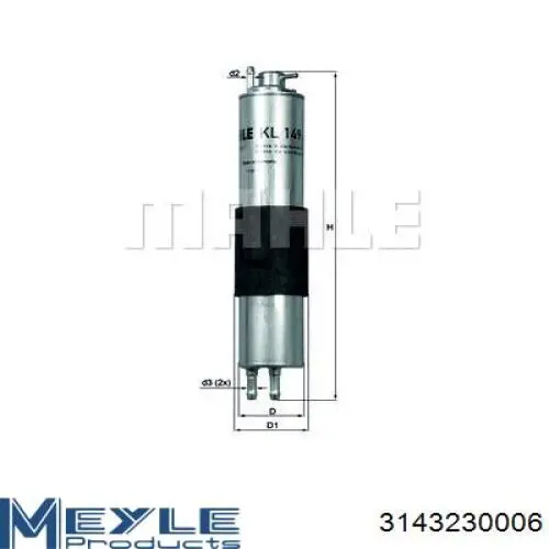 Filtro combustible Meyle 3143230006 precio, desde 41,06 EUR