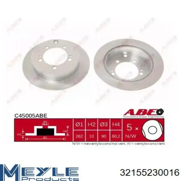 Disco de freno trasero Mitsubishi MMB928716 precio, desde 39,11 EUR