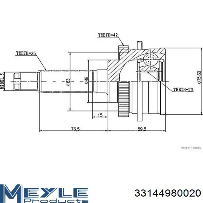 Árbol de transmisión delantero izquierdo para Suzuki Liana (ER)