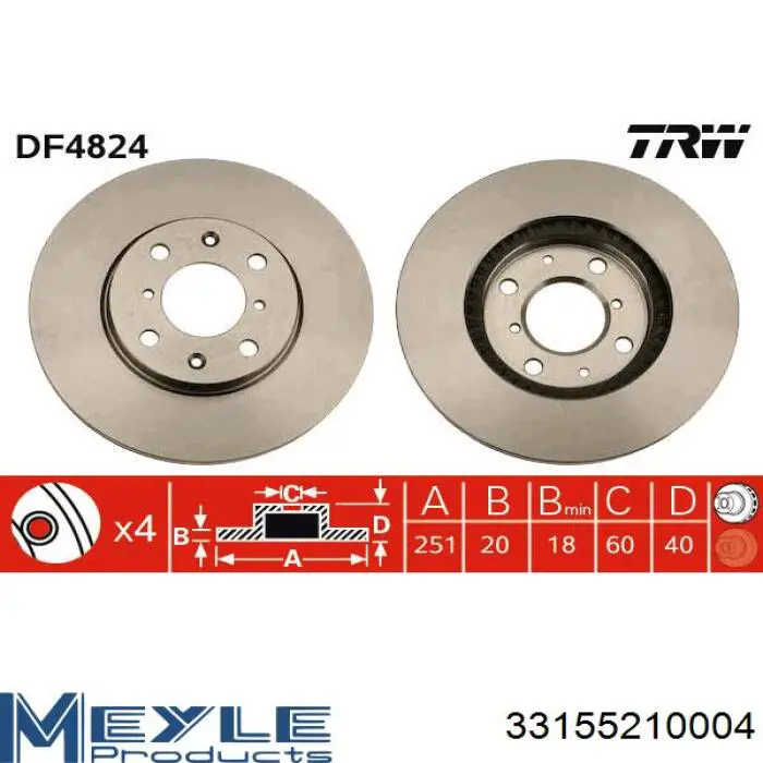 MBD0516 Magneti Marelli disco de freno delantero