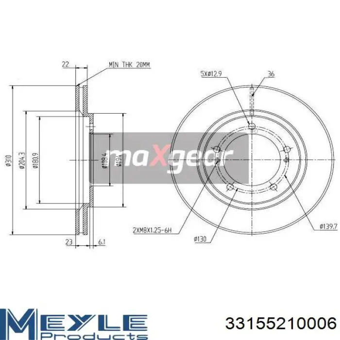 Disco de freno delantero Suzuki 5521165D12