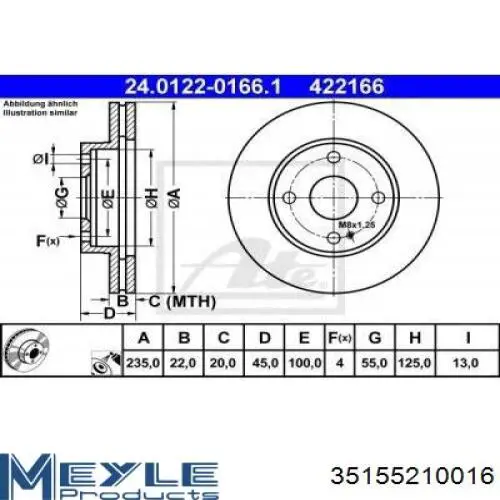 Freno de disco delantero Mazda 323 BG