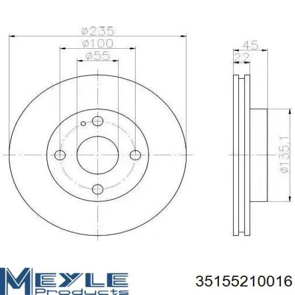 Freno de disco delantero Mazda 323 BG