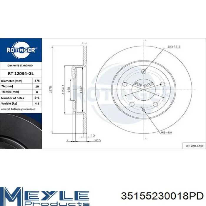 Comprar SD4423 Hi-q Disco de freno trasero