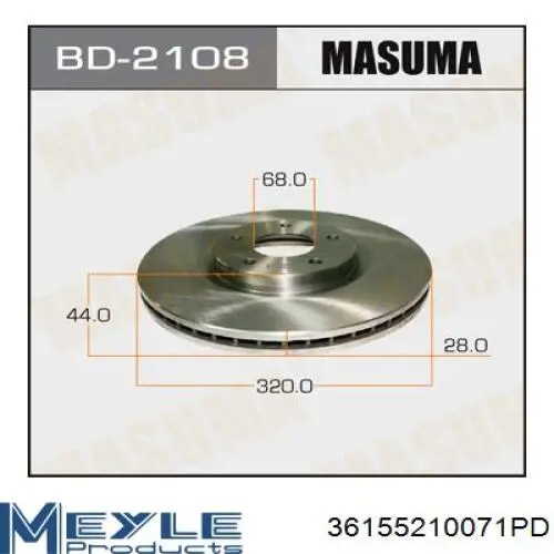 Comprar 36155210071PD Meyle Freno de disco delantero