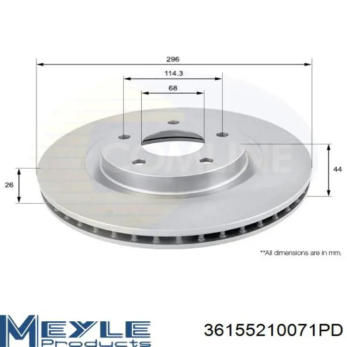 Frenos delanteros Meyle 36155210071PD precio, desde 44,29 EUR
