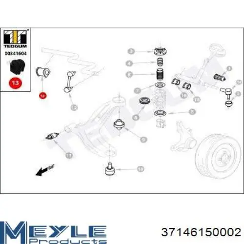 Comprar 06785 Metalcaucho Buje de barra estabilizadora delantera