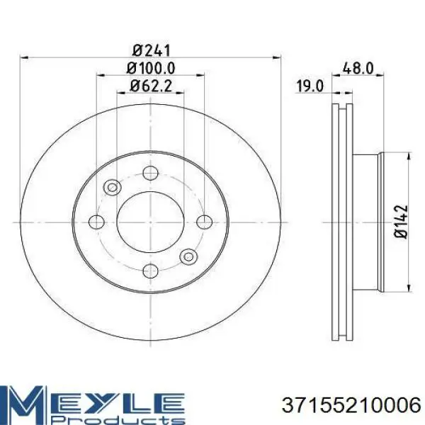 Disco de freno 5171209000 Hyundai/Kia