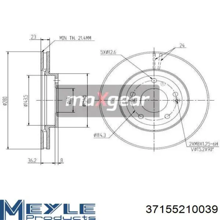 Disco de freno BDS1394 Jurid/Bendix