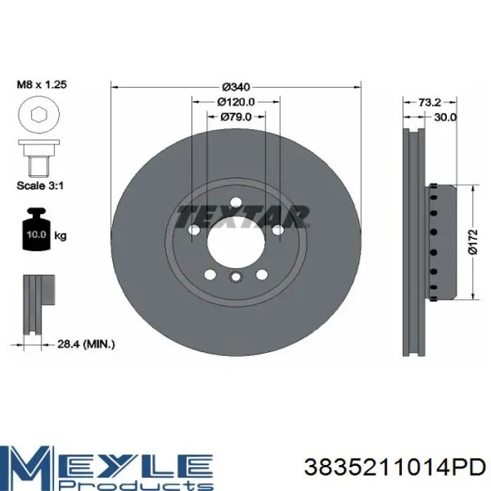 Disco de freno 8DD355120821 HELLA