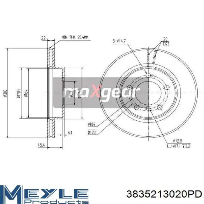 Disco de freno delantero BMW 34116864058