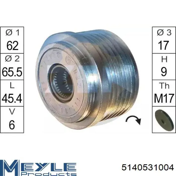 Polea alternador ACA301300 Open Parts