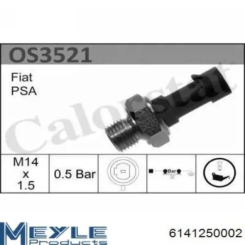 Indicador, presión del aceite Fiat 500 312