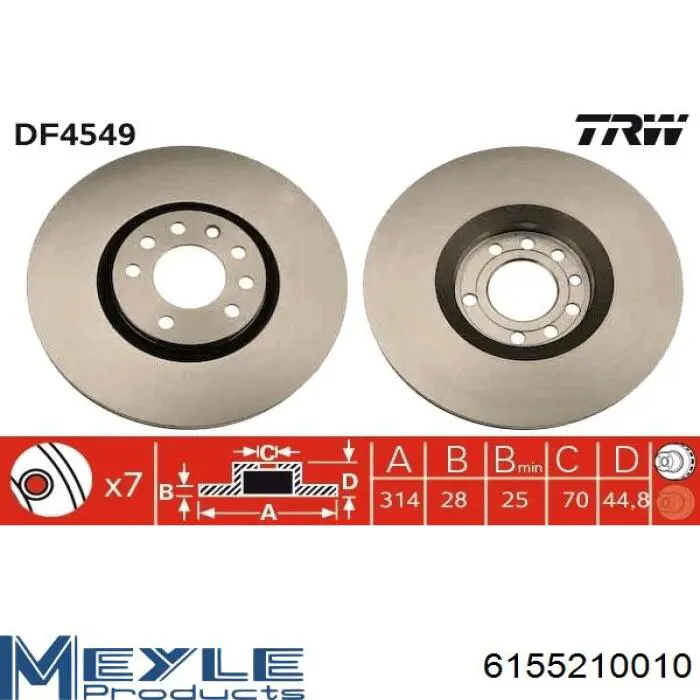 Disco de freno CD7191V Bremsi