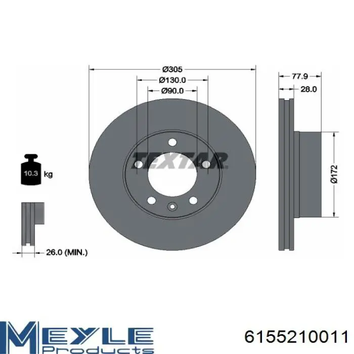 Comprar RM3078 Goodrem Freno de disco delantero