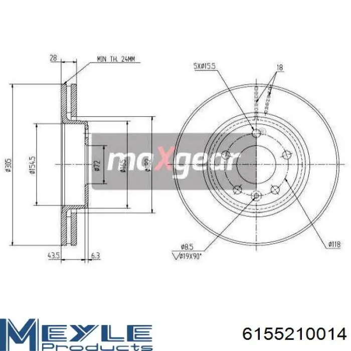 Freno de disco delantero Renault Trafic 2 FL