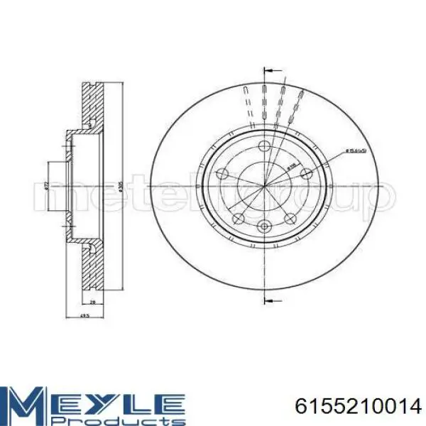 Disco de freno delantero WN1225 Necto