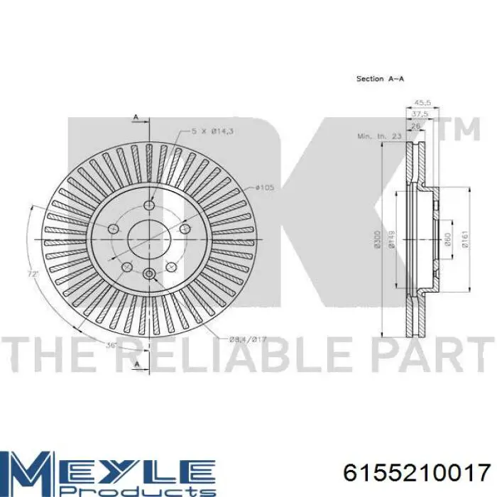Disco de freno VKBD80221V2 SKF