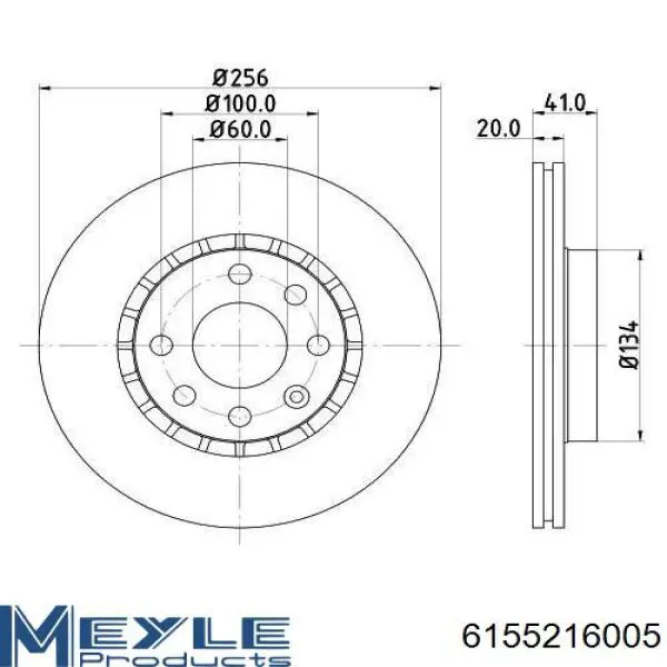 Disco de freno delantero Opel 0569055