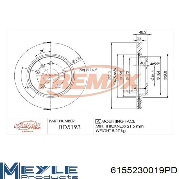 MBD0102 Magneti Marelli disco de freno trasero