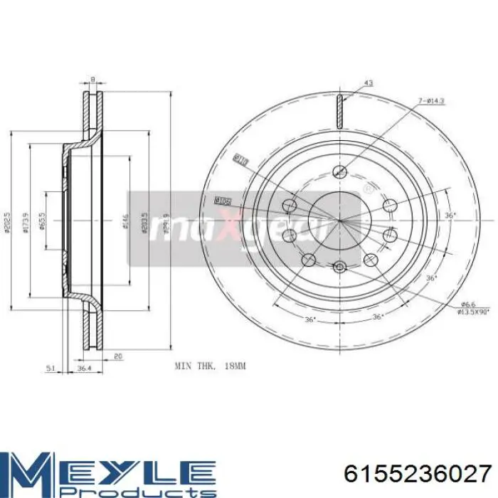 986479142 Bosch Freno de disco trasero