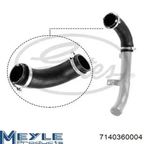Tubo flexible de aire de sobrealimentación Meyle 7140360004