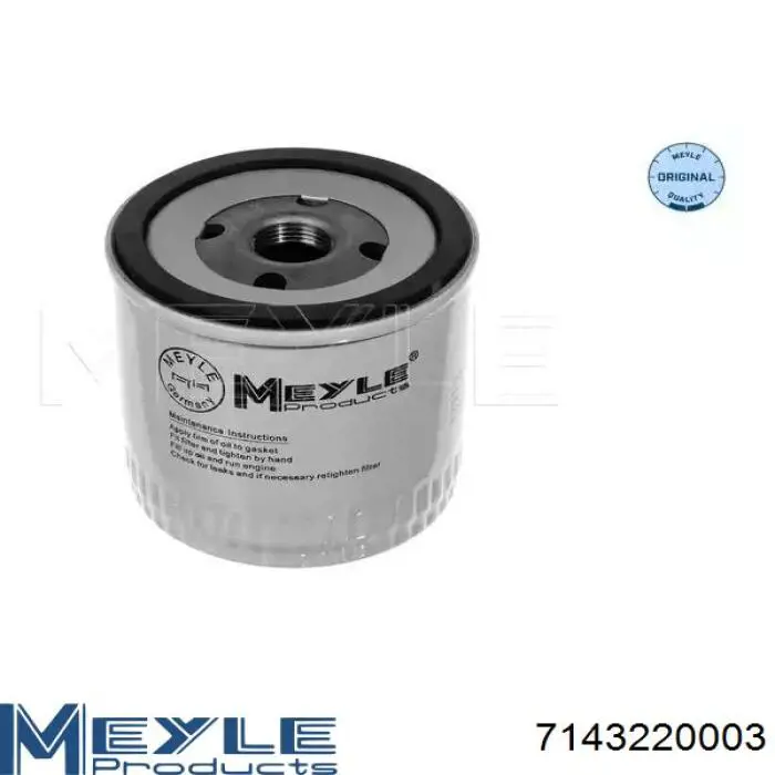 Filtro de aceite Meyle 7143220003 precio, desde 9,62 EUR