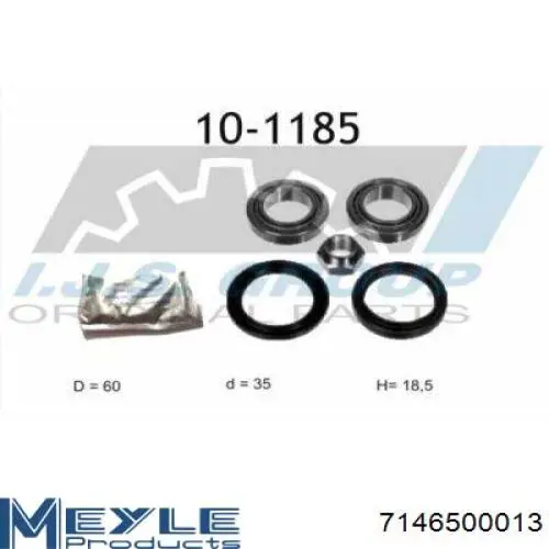 Cojinete de rueda delantero 5007039 Ford