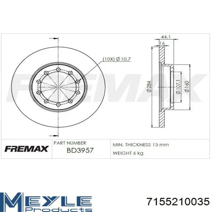 Disco de freno G2MZ1V125BGA Ford