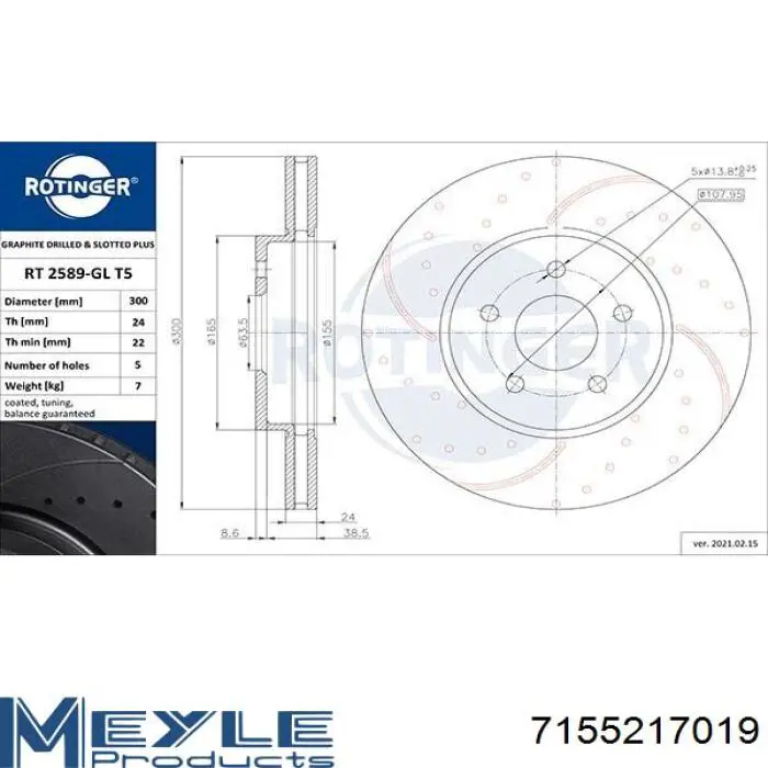 Freno de disco delantero Jaguar X-type CF1
