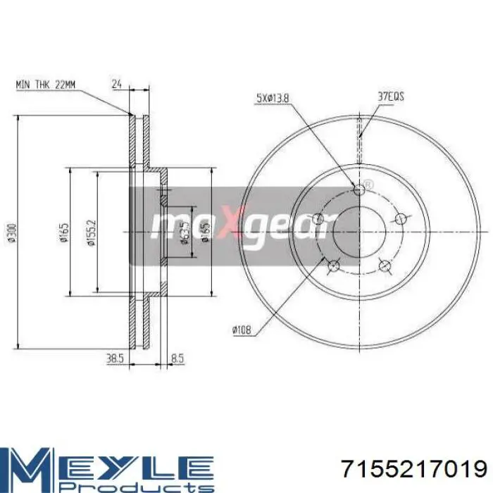 Freno de disco delantero Jaguar X-type CF1