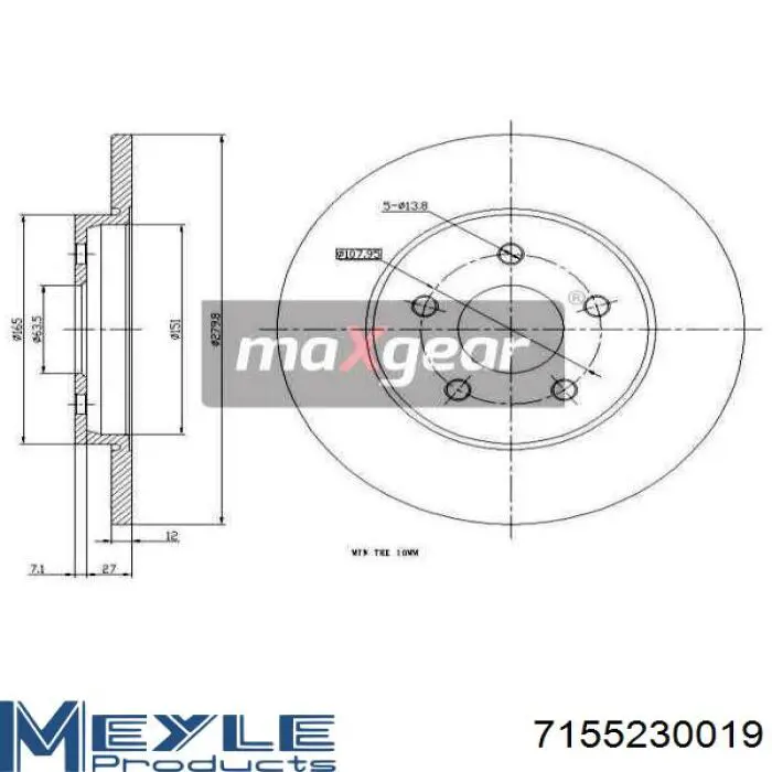 Disco de freno trasero Jaguar X-type CF1