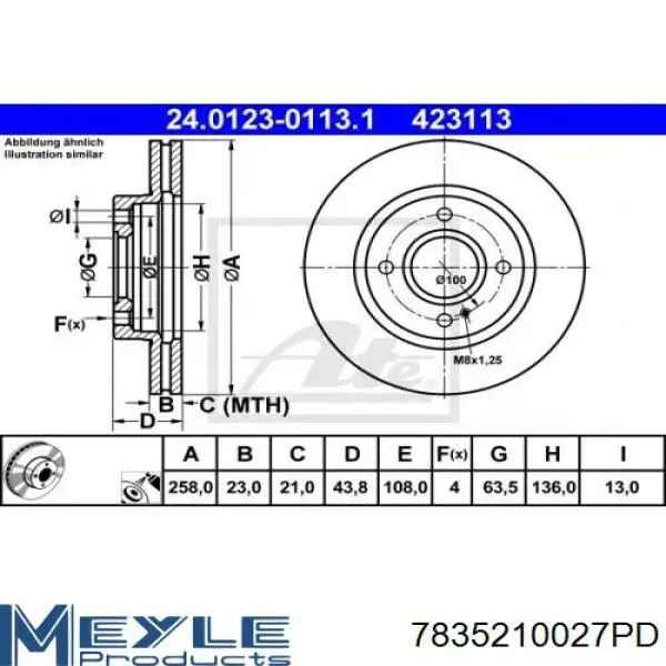 Disco de freno delantero Jurid/Bendix BDS1023HC