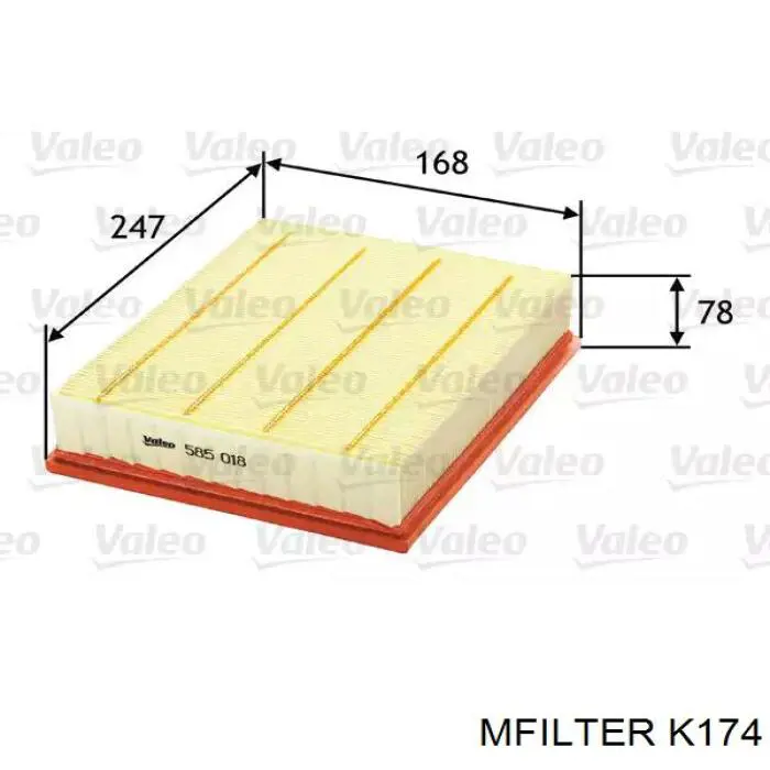 K 174 Mfilter filtro de aire