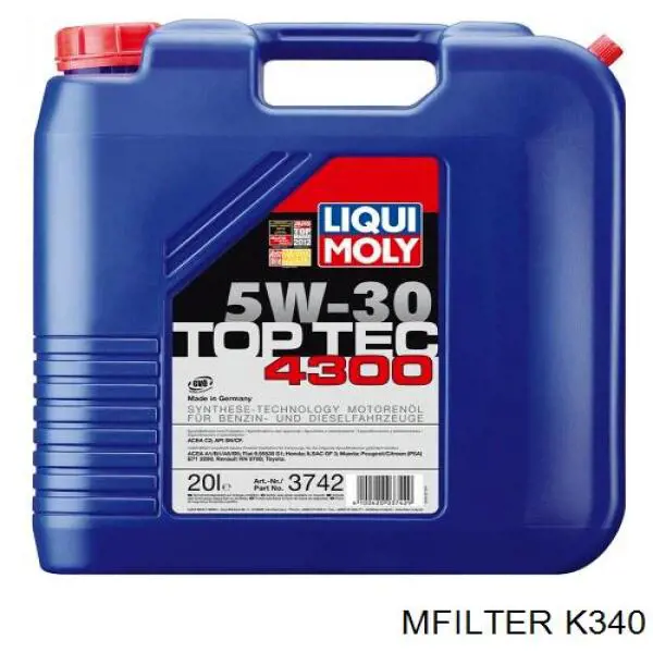K340 Mfilter filtro de aire