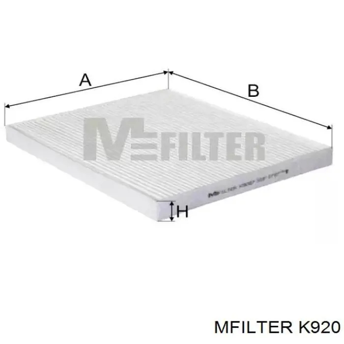 Filtro de cabina Mfilter K920 precio, desde 9,10 EUR