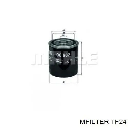 Filtro de aceite Renault Megane 1 LA0, LA1