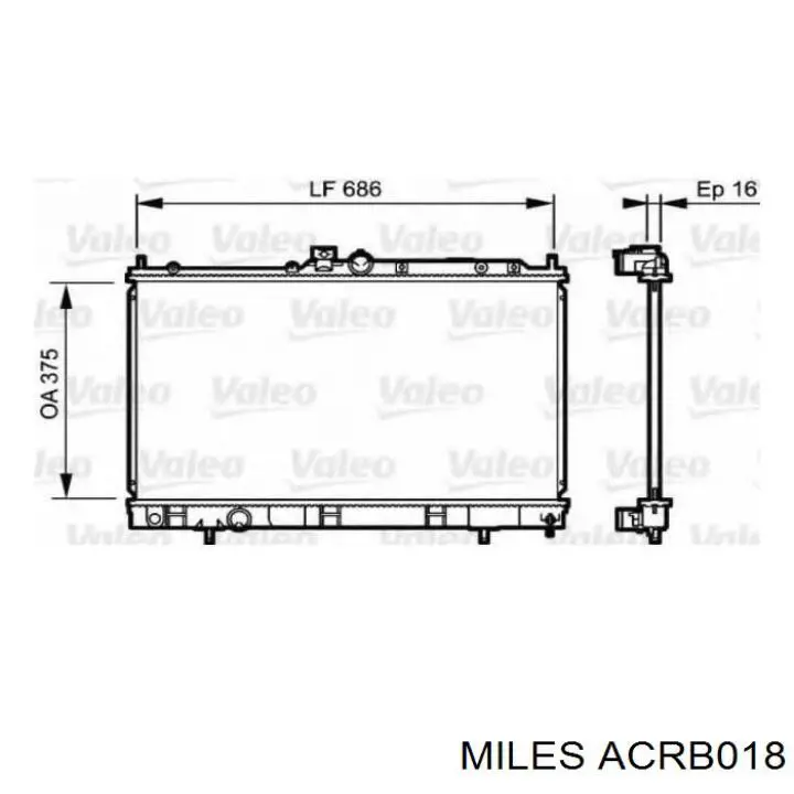 ACRB018 Miles radiador refrigeración del motor