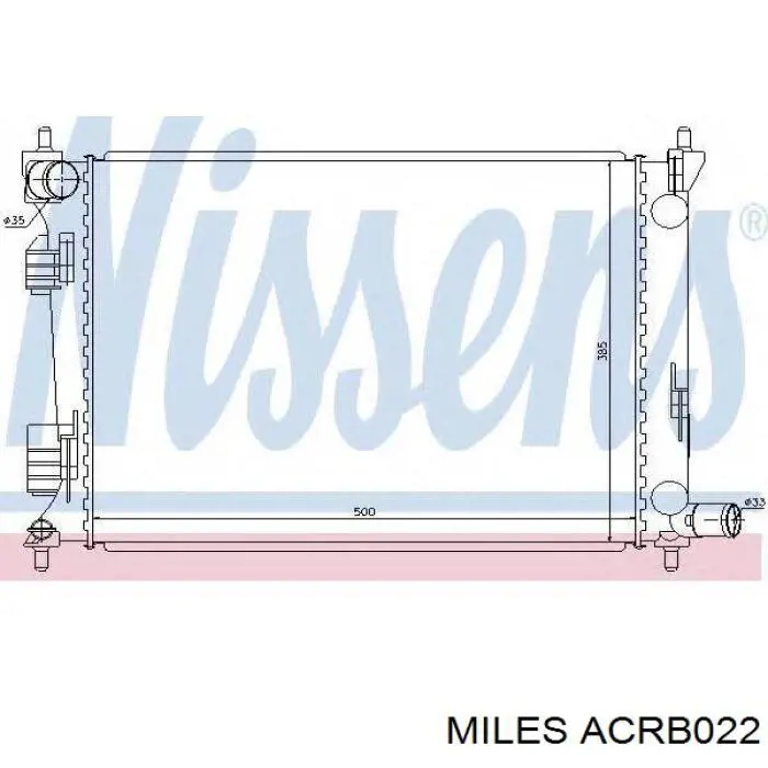 ACRB022 Miles radiador refrigeración del motor