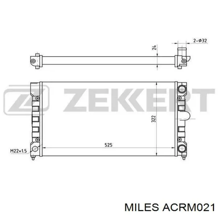 ACRM021 Miles radiador refrigeración del motor