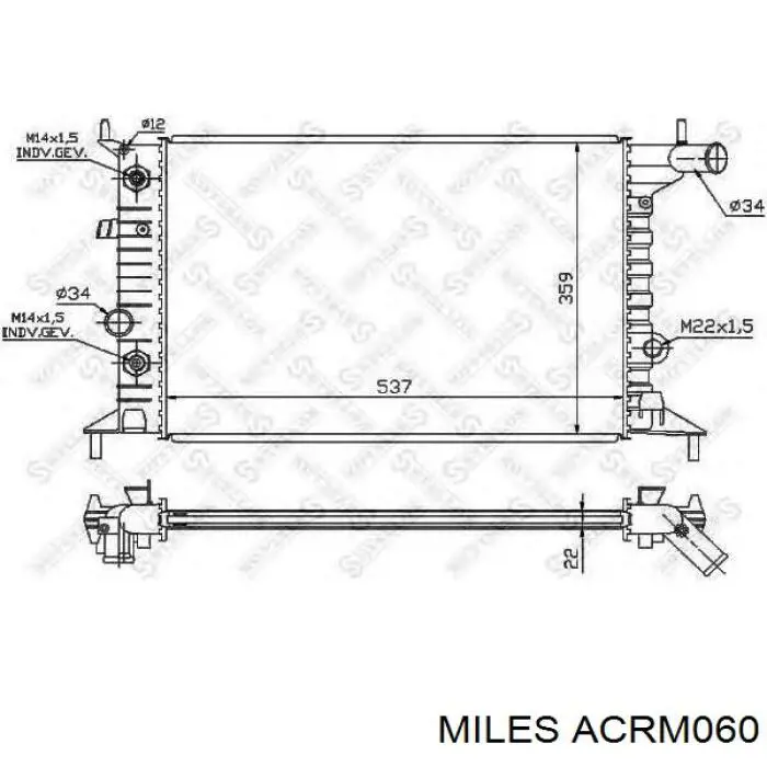 ACRM060 Miles radiador refrigeración del motor