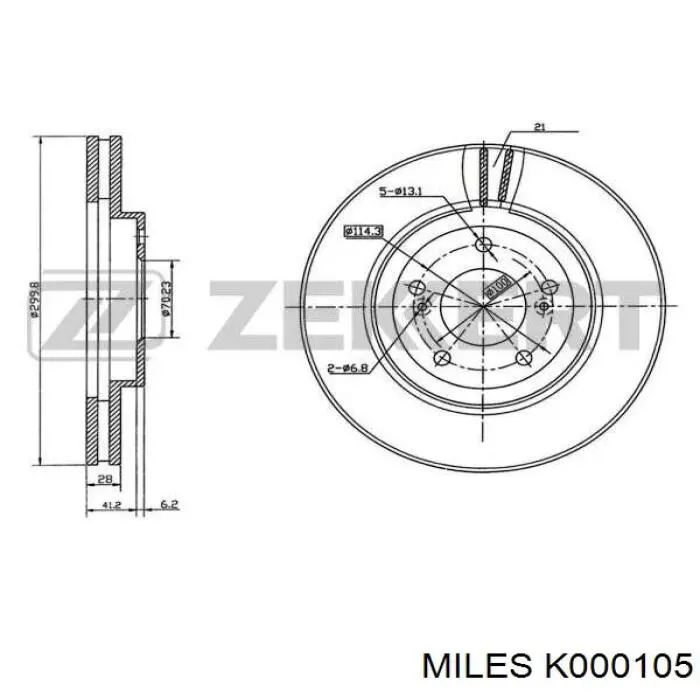 K000105 Miles freno de disco delantero